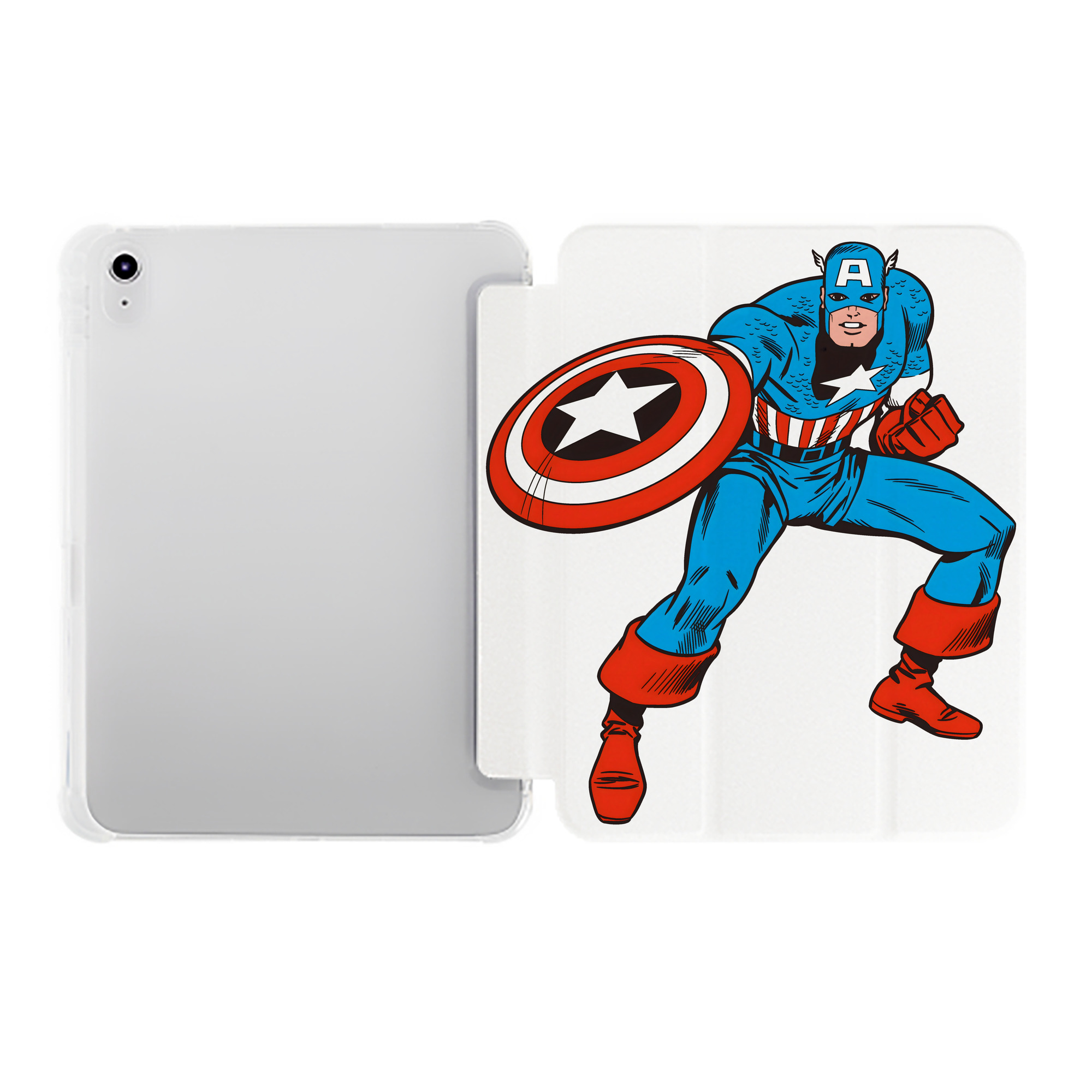 （画像用） アベンジャーズ The Avengers IPad ケース ペン収納付き 三つ折りスタンド PUレザー×シリコン 対応機種9.5/10.5/10.9インチ